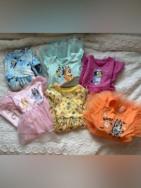 Lot of 6 Bluey Themed Girls Dress Bundle - Assorted